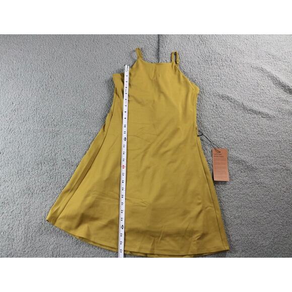 New Girlfriend Collective Dress Medium Mustard Yellow Naomi Workout Shelf Bra - Picture 9 of 12